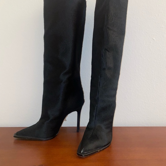 SCHUTZ knee high - black foux boots - Picture 1 of 4